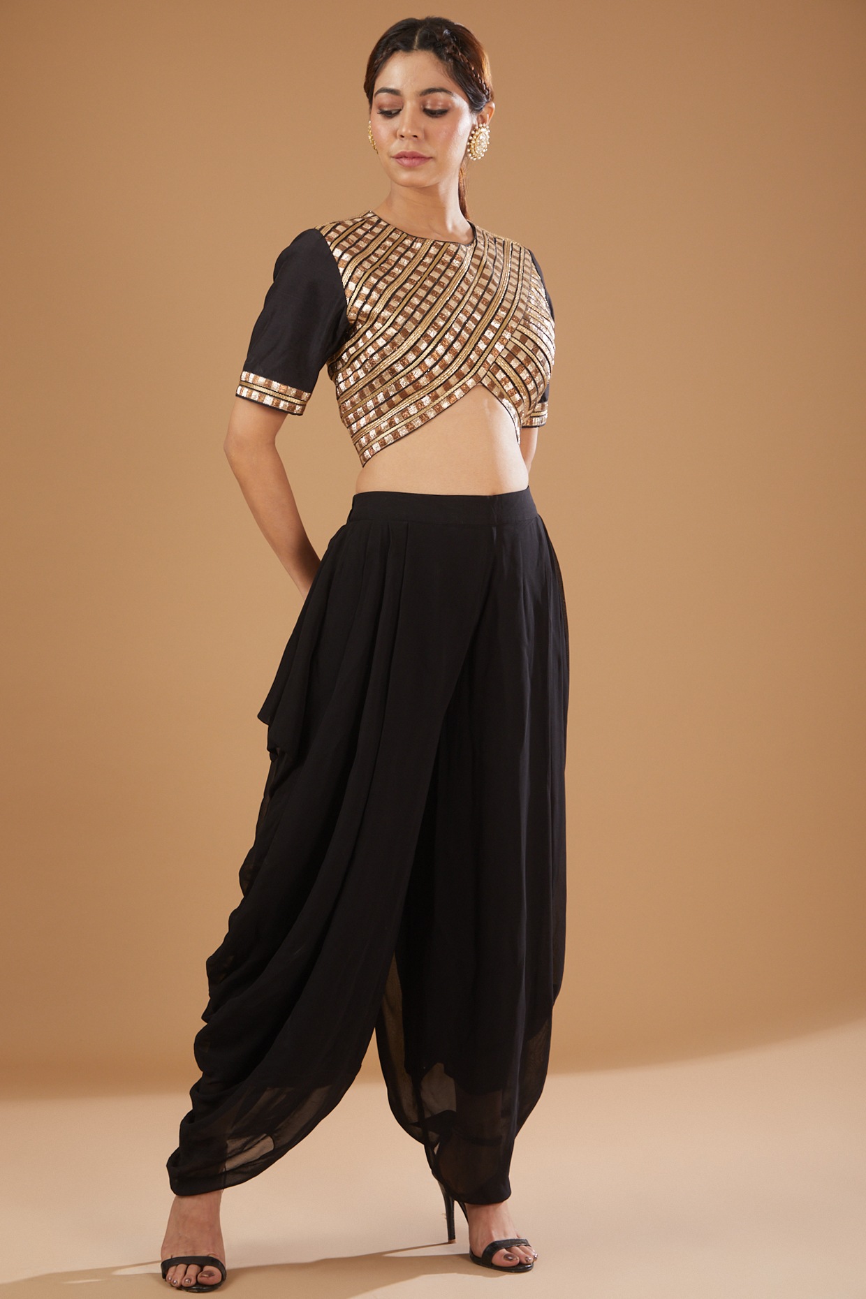 Buy Black 70% Polyester Solid Dhoti Pant For Women by Ritu Kumar Online at  Aza Fashions.